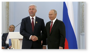 В.В.Путин вручил Госпремию РФ академикам РАН Шабунину А.В., Пушкарю Д.Ю. и Хатькову И.Е.